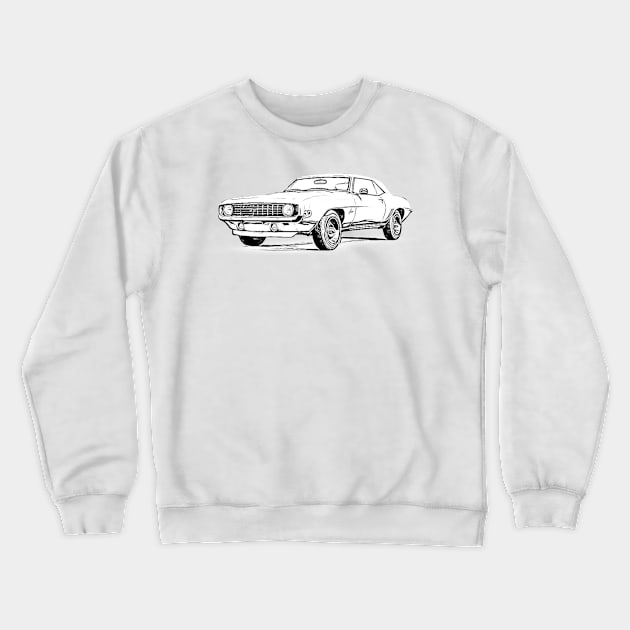 Camaro 69 Wireframe Crewneck Sweatshirt by Auto-Prints